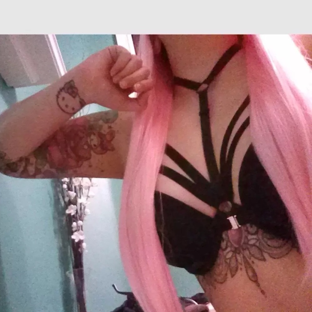 Cage bra harness strap bondage choker necklace body bondage fetish goth lingerie